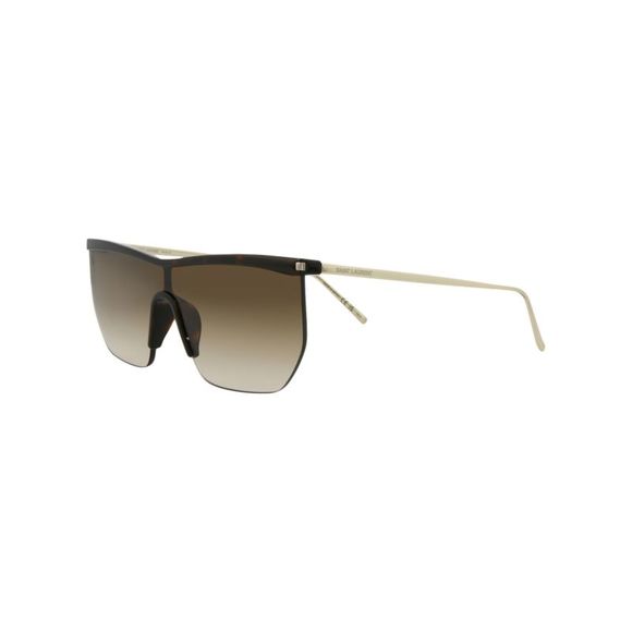 Saint Laurent Shield-Frame Injection Sunglasses Brown Womens - Picture 2 of 6
